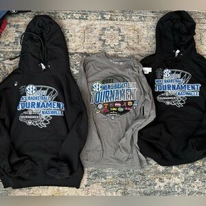 Bundle of Three (3) SEC Basketball Tournament Hoodies and T-Shirt NCAA Nashville